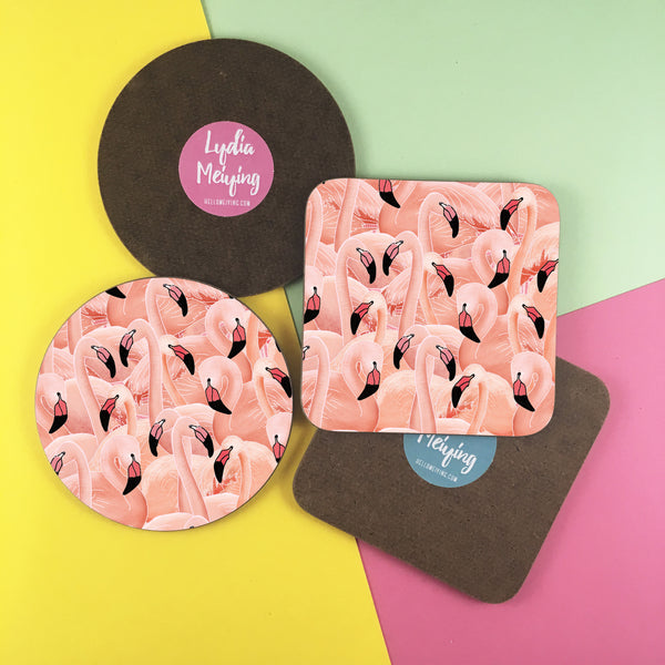 A Flamboyance of Flamingos - Coaster