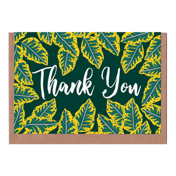Thank You - Pink Calathea - Greetings Card