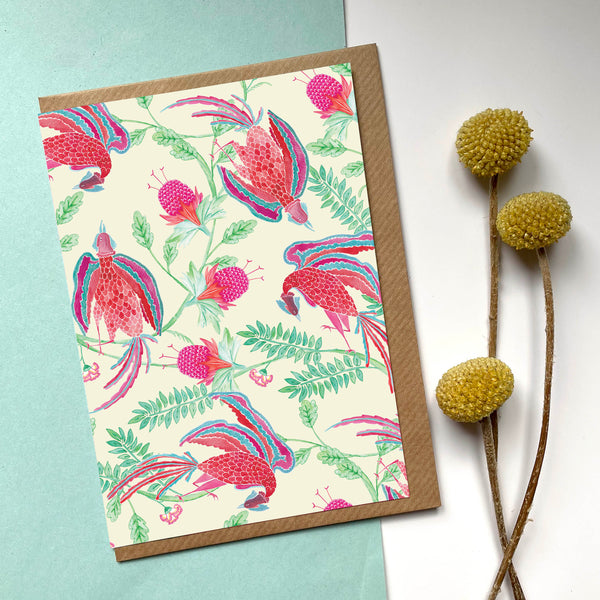 Emperor's Garden (Ivory) - Greetings Card