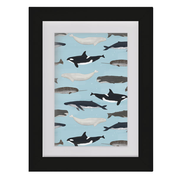 Whales - Framed Mini Print